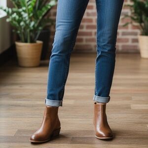 Kork-Ease Tan Leather Ankle Boots 🆕